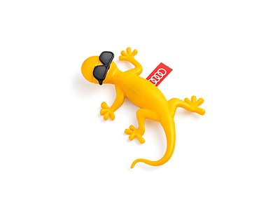 Duftgecko gelb mit Sonnenbrille, fruchtig